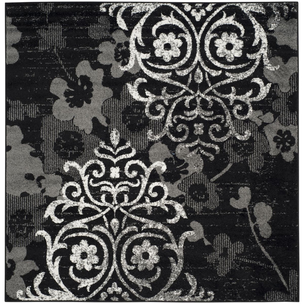 safavieh adirondack 114 black rug, adr114 - Black / Silver