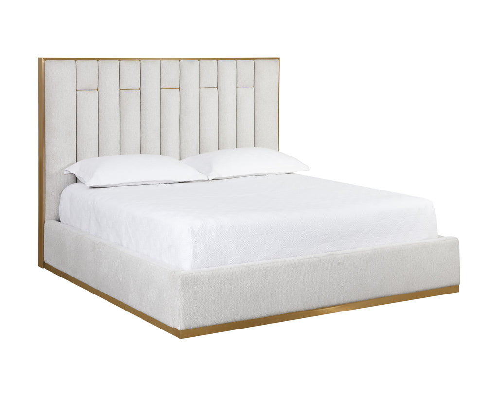 Nemu Bed - King - Rhea Light Barley | Sunpan Furniture - 110377