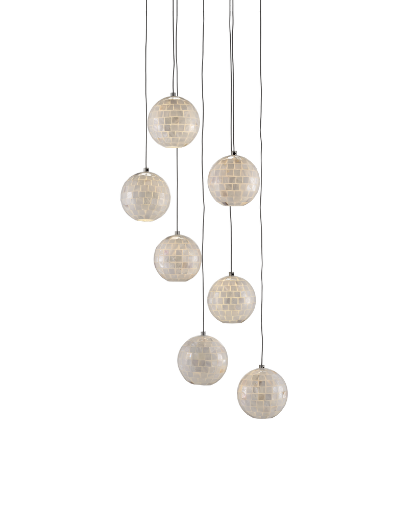 Currey & Co Finhorn 7-Light Round Multi-Drop Pendant | 9000-0718