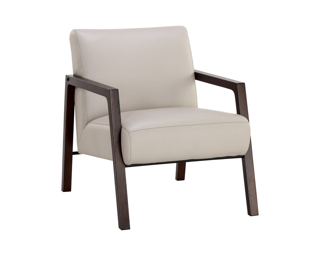 Neymar Lounge Chair - Linea Light Grey Leather | Sunpan Furniture - 107703