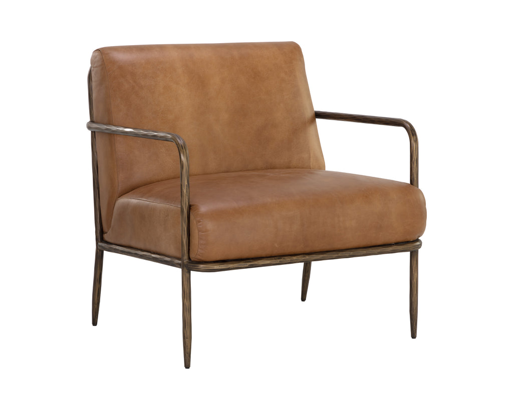 Lathan Lounge Chair - Tan Leather | Sunpan Furniture - 111358