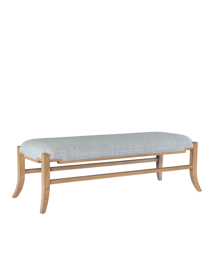 Currey & Co Melanie Blonde Bench, Greenlight Powder | 7000-1002