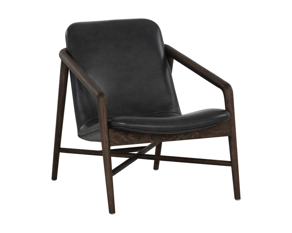 Cinelli Lounge Chair - Distressed Brown - Brentwood Charcoal Leather | Sunpan Furniture - 1105