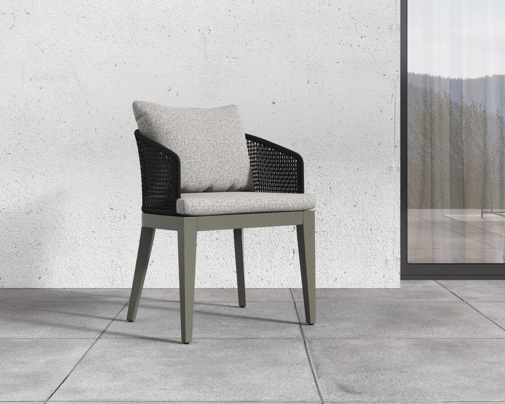 Capri Dining Armchair - Smoke Grey - Copacabana Marble | Sunpan Furniture - 109477