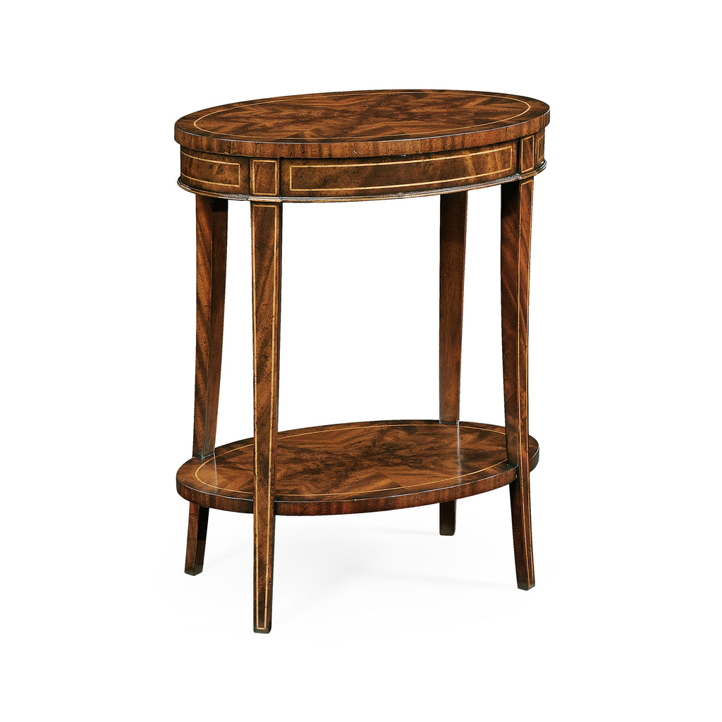 Sherwood Oak Mahogany Oval Lamp Table | Jonathan Charles - 494288-LAM