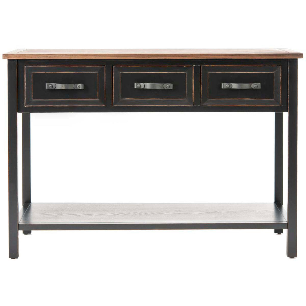 Safavieh Aiden 3 Drawer Console Table - Black / Oak