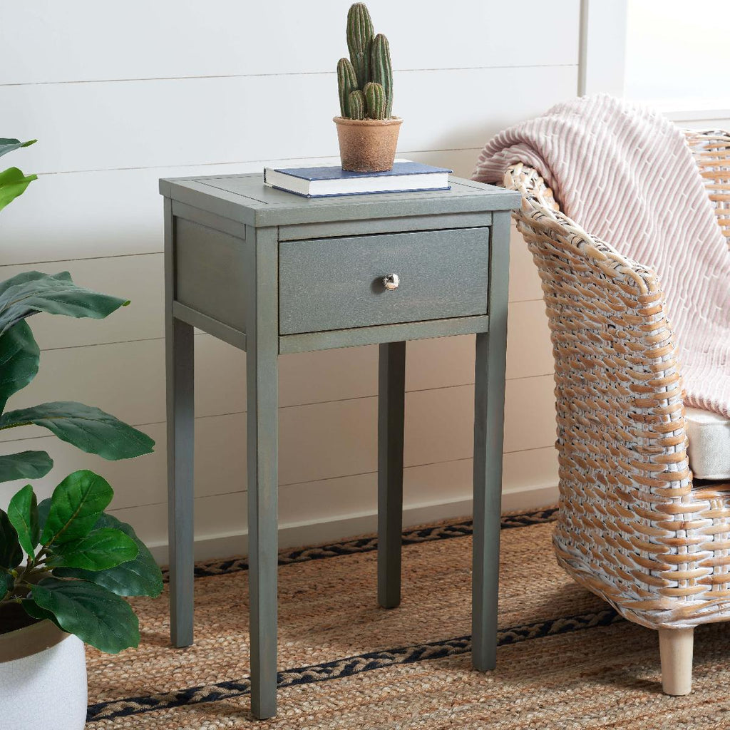 Safavieh Abel Nightstand With Storage Drawer - Ash Grey