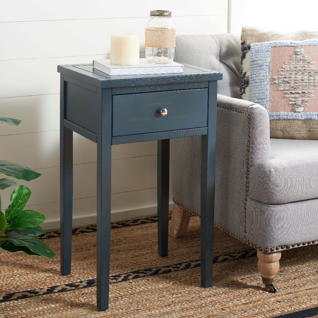 Safavieh Abel Nightstand With Storage Drawer - Dark Teal