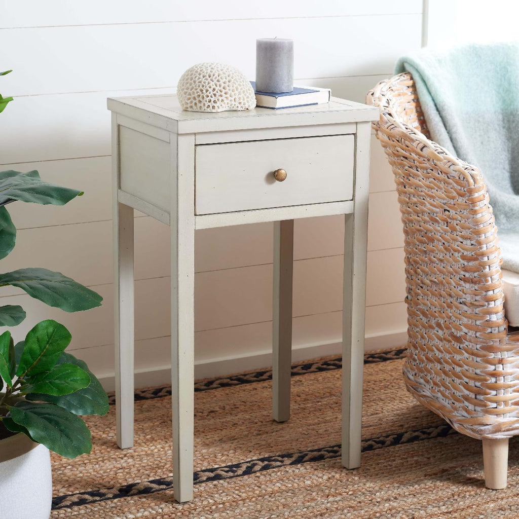 Safavieh Abel Nightstand With Storage Drawer - White Birch