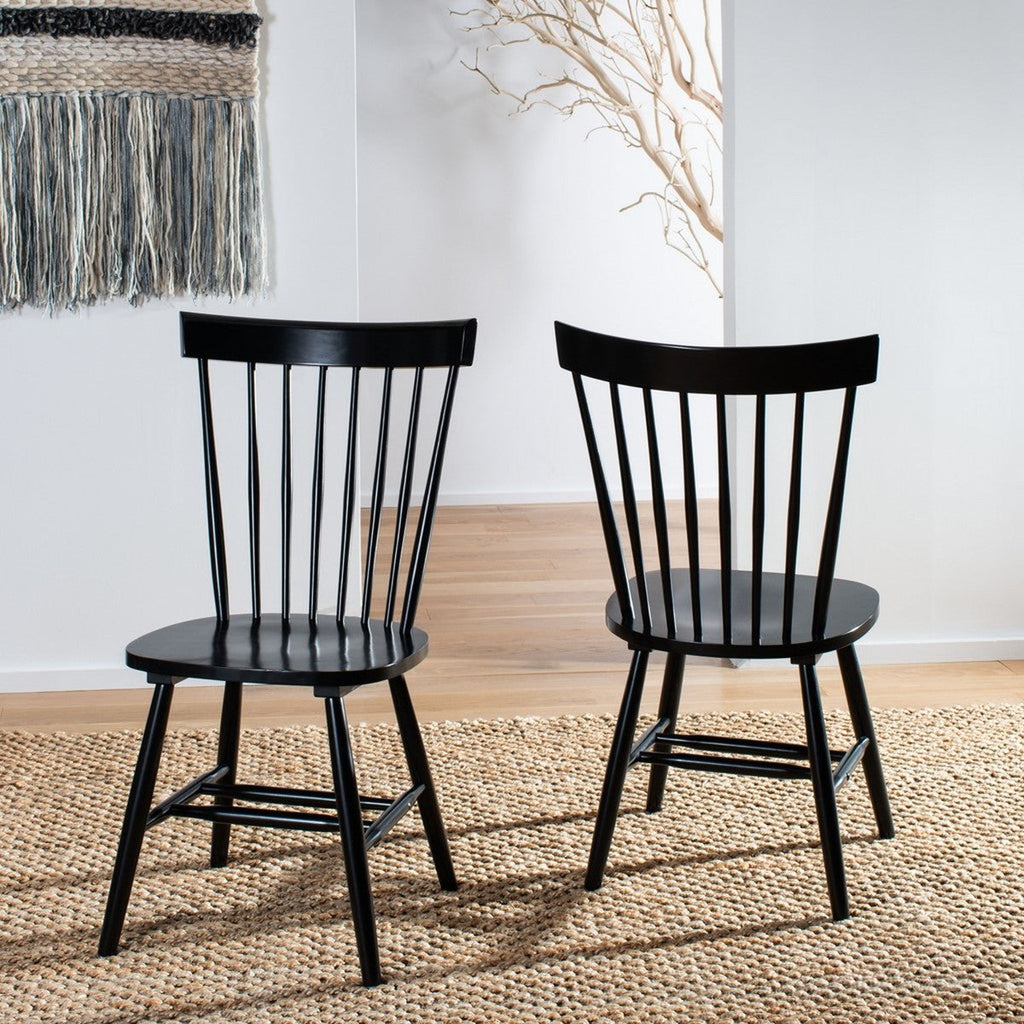 Parker 17''H Spindle Dining Chair (Set Of 2) | Safavieh -  Black