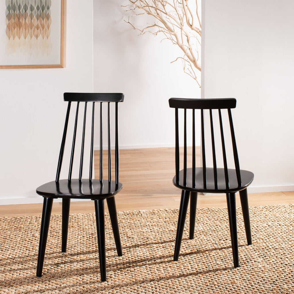 Burris 17''H Spindle Side Chair (Set of 2)| Safavieh - AMH8511 -Black