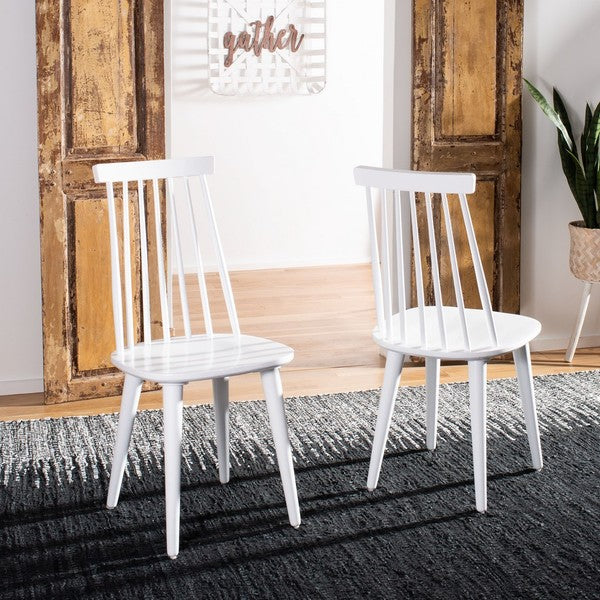 Burris 17''H Spindle Side Chair (Set of 2)| Safavieh - AMH8511 -White