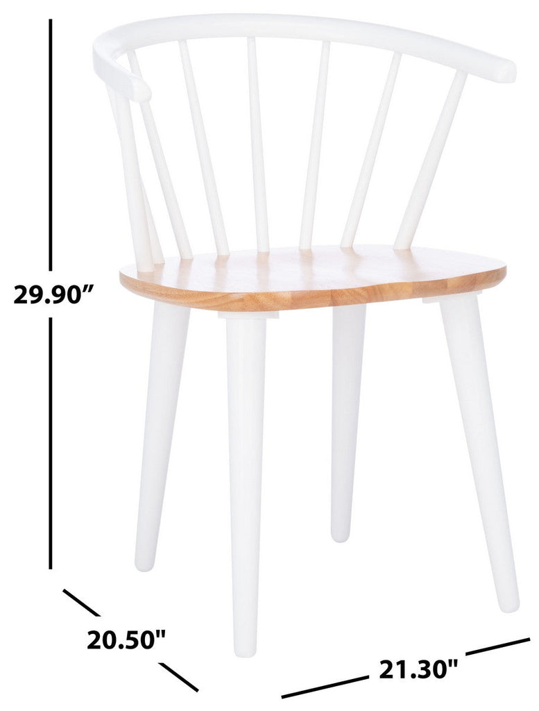 Blanchard 18''H Curved Spindle Side Chair (Set of 2) | Safavieh - AMH8512 - Natural/White