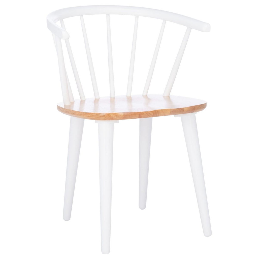 Blanchard 18''H Curved Spindle Side Chair (Set of 2) | Safavieh - AMH8512 - Natural/White