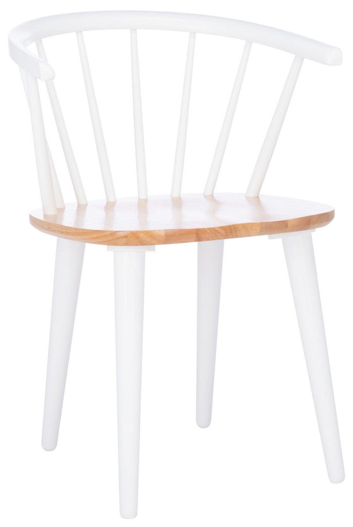 Blanchard 18''H Curved Spindle Side Chair (Set of 2) | Safavieh - AMH8512 - Natural/White