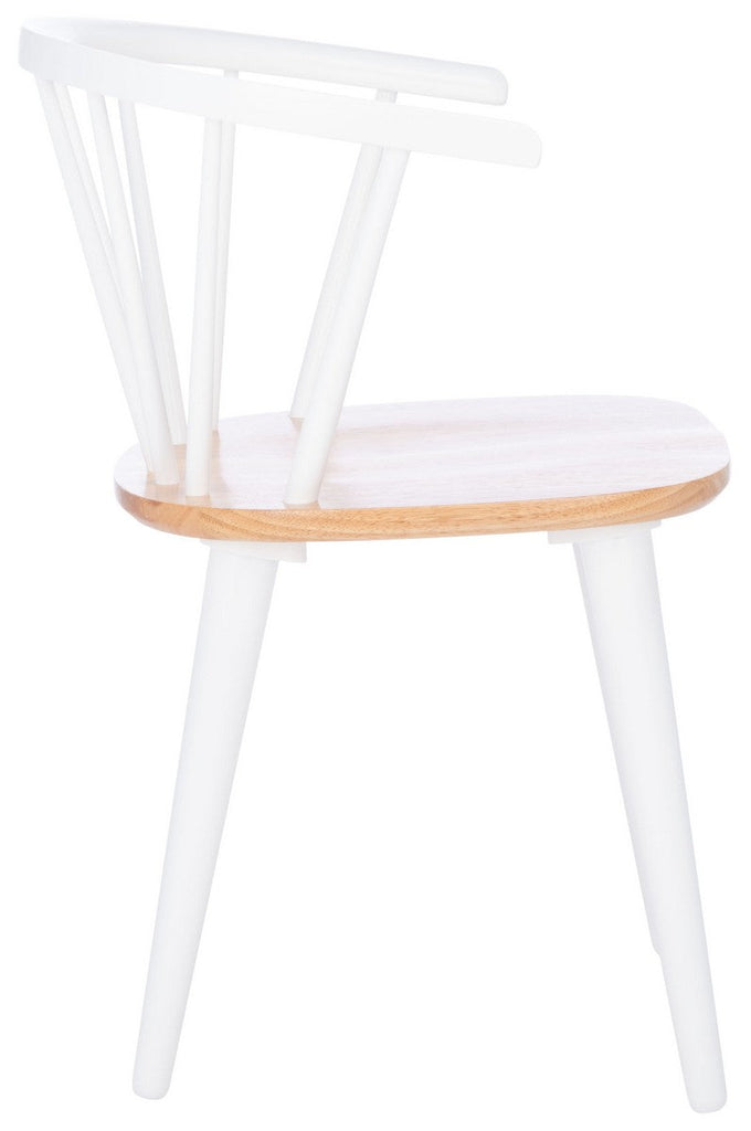 Blanchard 18''H Curved Spindle Side Chair (Set of 2) | Safavieh - AMH8512 - Natural/White