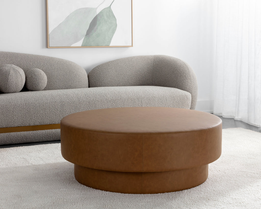 Arlo Ottoman - Milliken Cognac | Sunpan Furniture - 111671