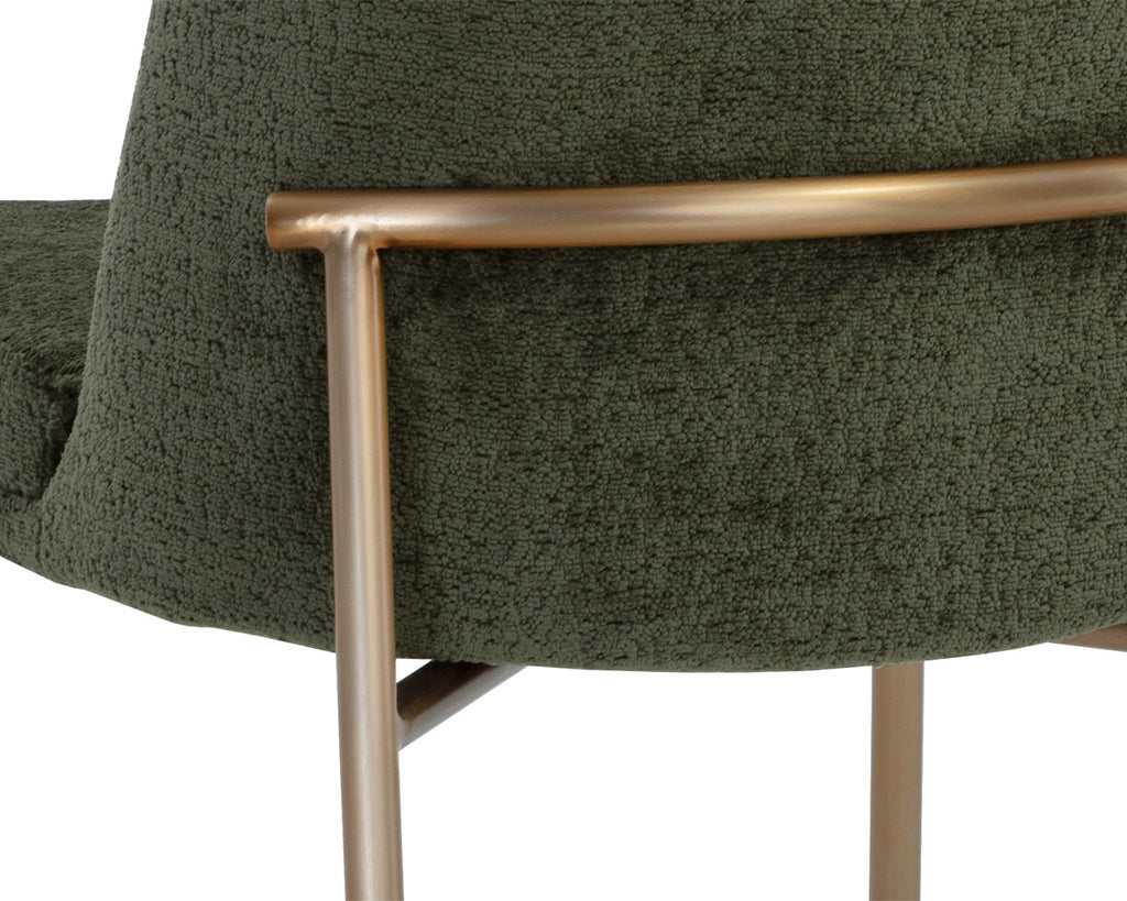 Zeke Dining Chair - Antique Brass - Bergen Olive | Sunpan Furniture - 109171