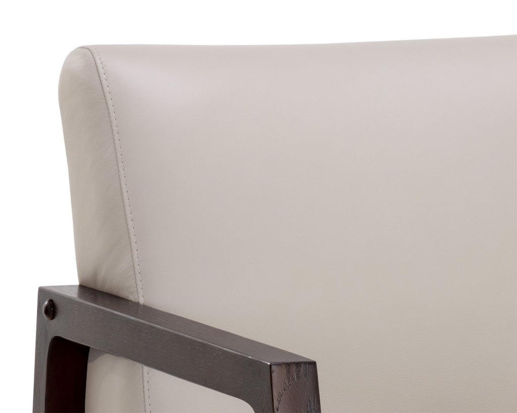 Neymar Lounge Chair - Linea Light Grey Leather | Sunpan Furniture - 107703