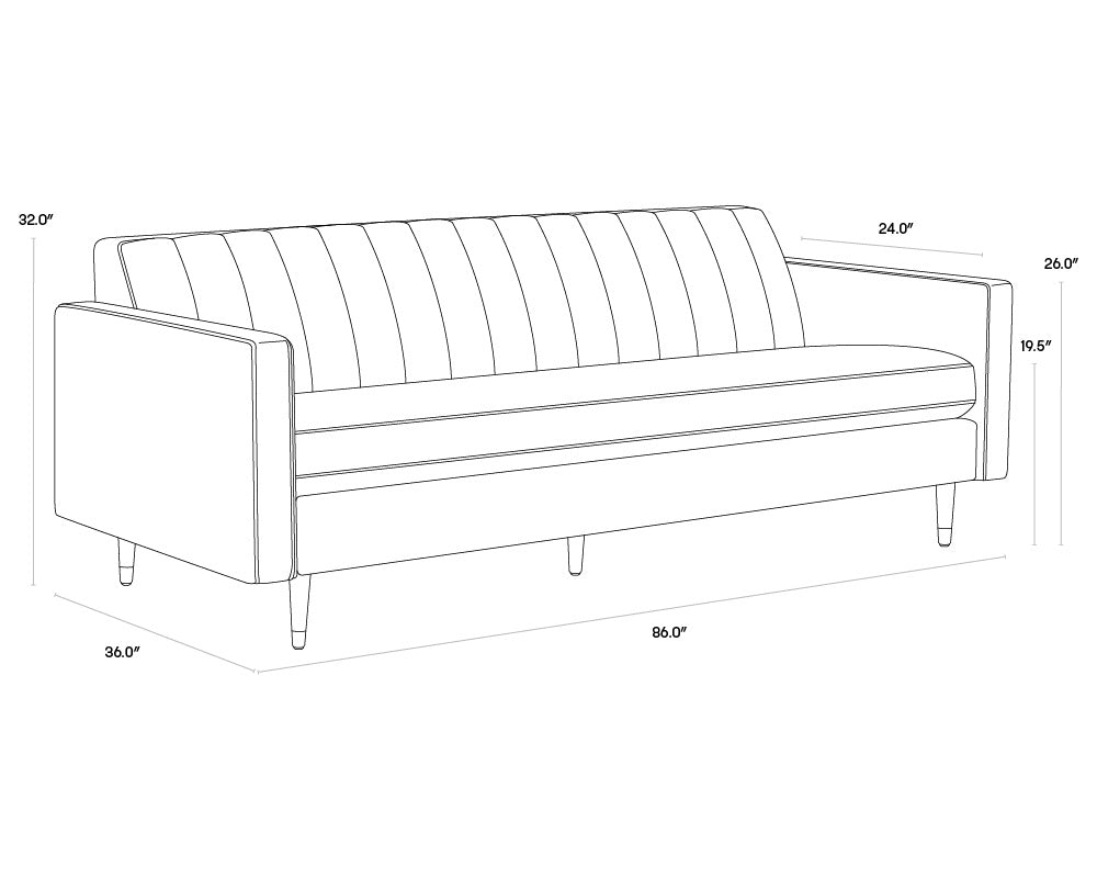 Yosi Sofa - Smokescreen | Sunpan Furniture - 104335