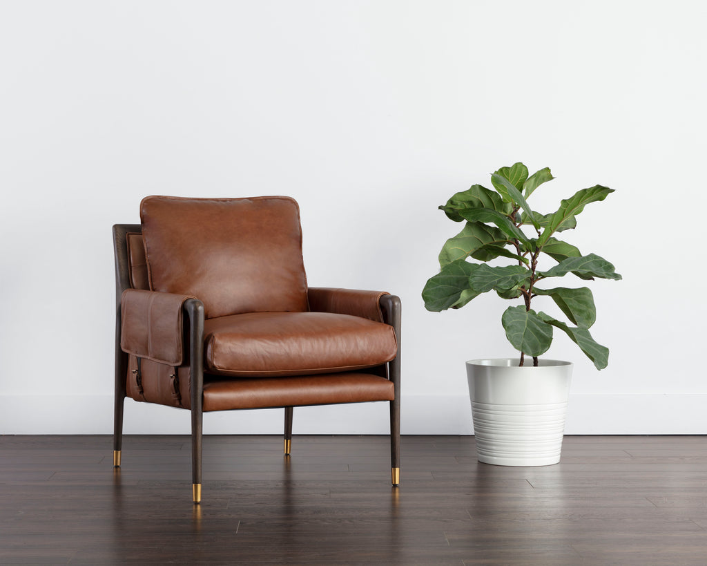 Mauti Armchair - Brown - Shalimar Tobacco Leather | Sunpan Furniture - 110571