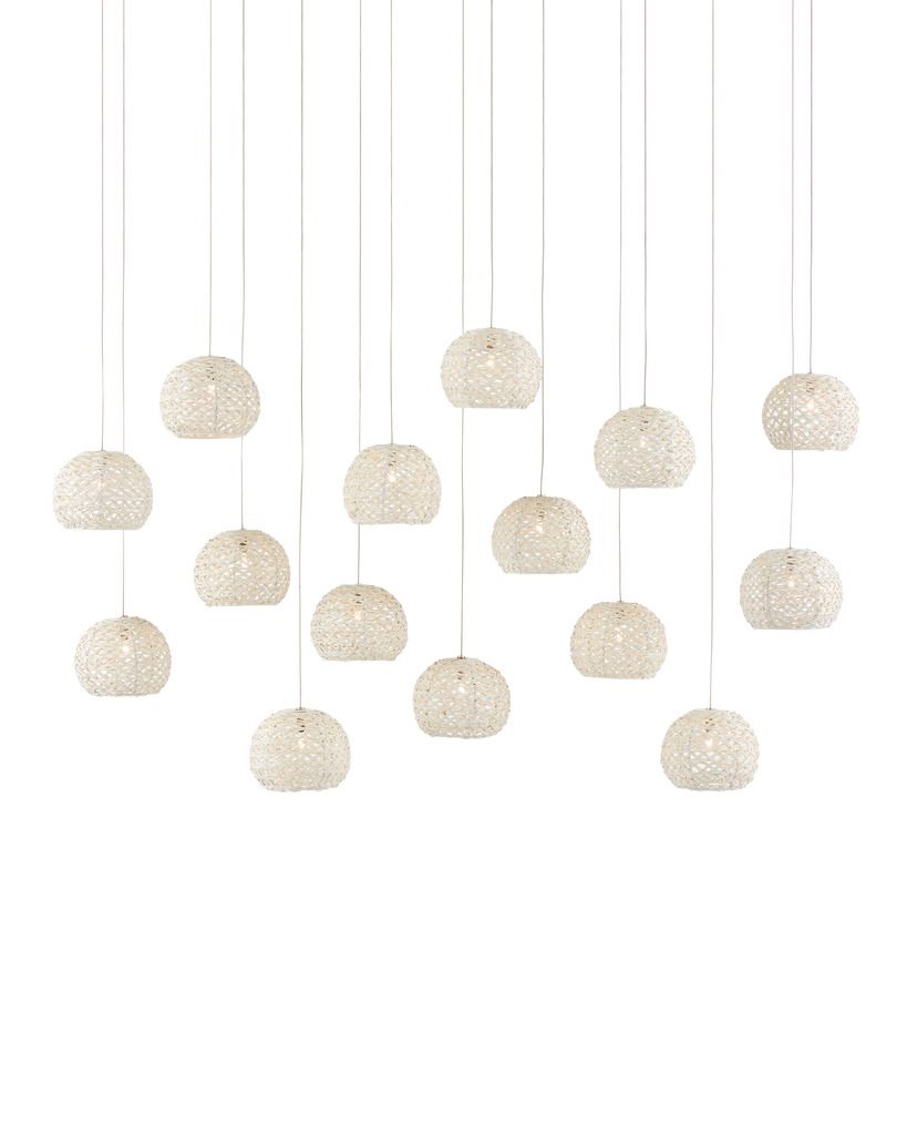 Currey & Co Piero White 15-Light Linear Multi-Drop Pendant | 9000-0913