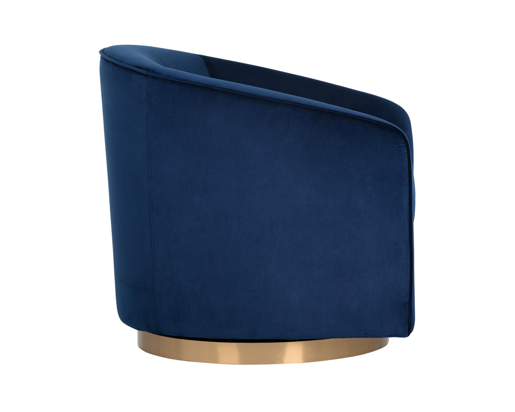 Hazel Swivel Lounge Chair - Gold - Navy Blue Sky | Sunpan Furniture - 104001