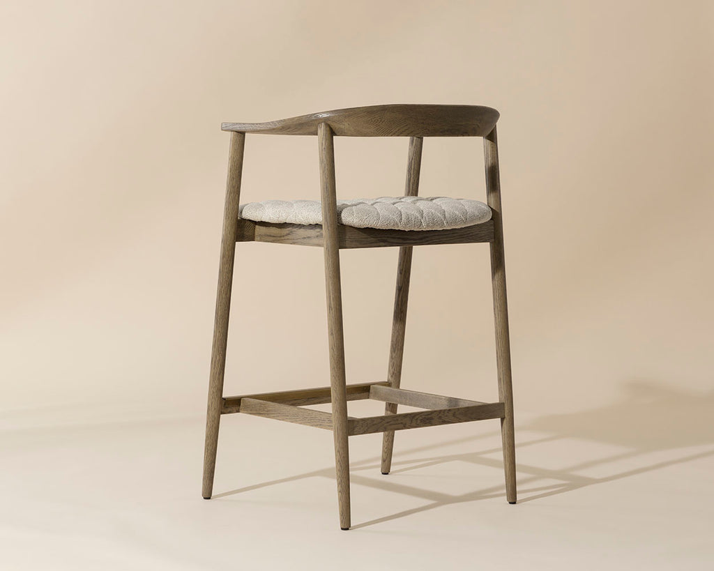 Jeremy Counter Stool - Weathered Oak - Dove Cream | Sunpan Furniture - 111008