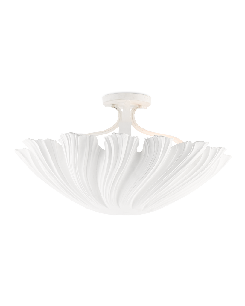 Currey & Co Hadley White Semi-Flush Mount | 9000-0466