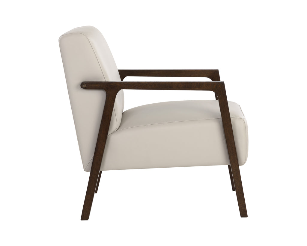 Neymar Lounge Chair - Linea Light Grey Leather | Sunpan Furniture - 107703