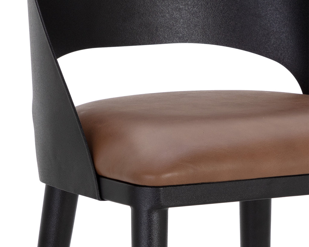 Dezirae Barstool - Black - Cognac Leather | Sunpan Furniture - 111051