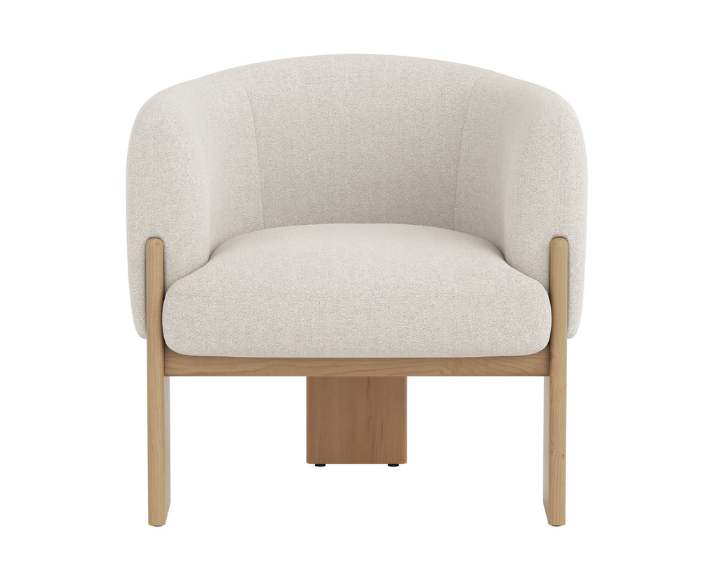 Trine Lounge Chair - Rustic Oak - Dove Cream | Sunpan Furniture - 111088