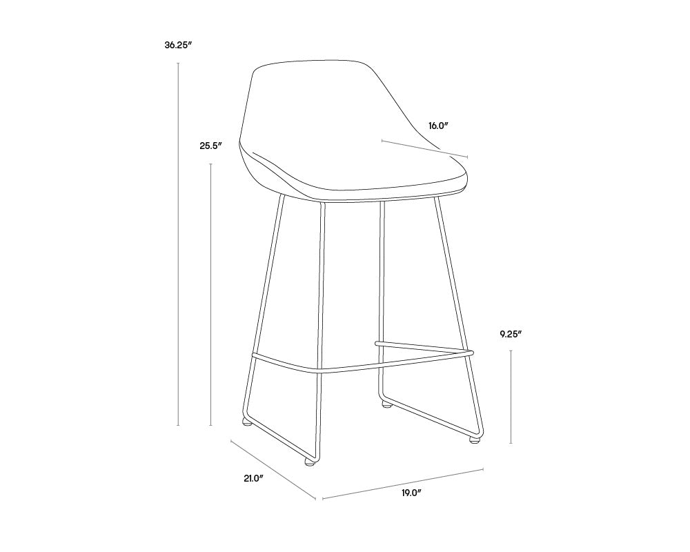 Mccoy Counter Stool - November Grey / Cinnamon Brown | Sunpan Furniture - 104390