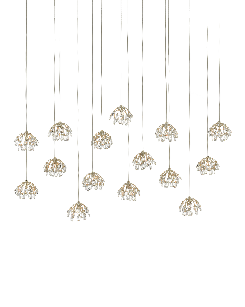 Currey & Co Crystal Bud 15-Light Linear Multi-Drop Pendant | 9000-0671