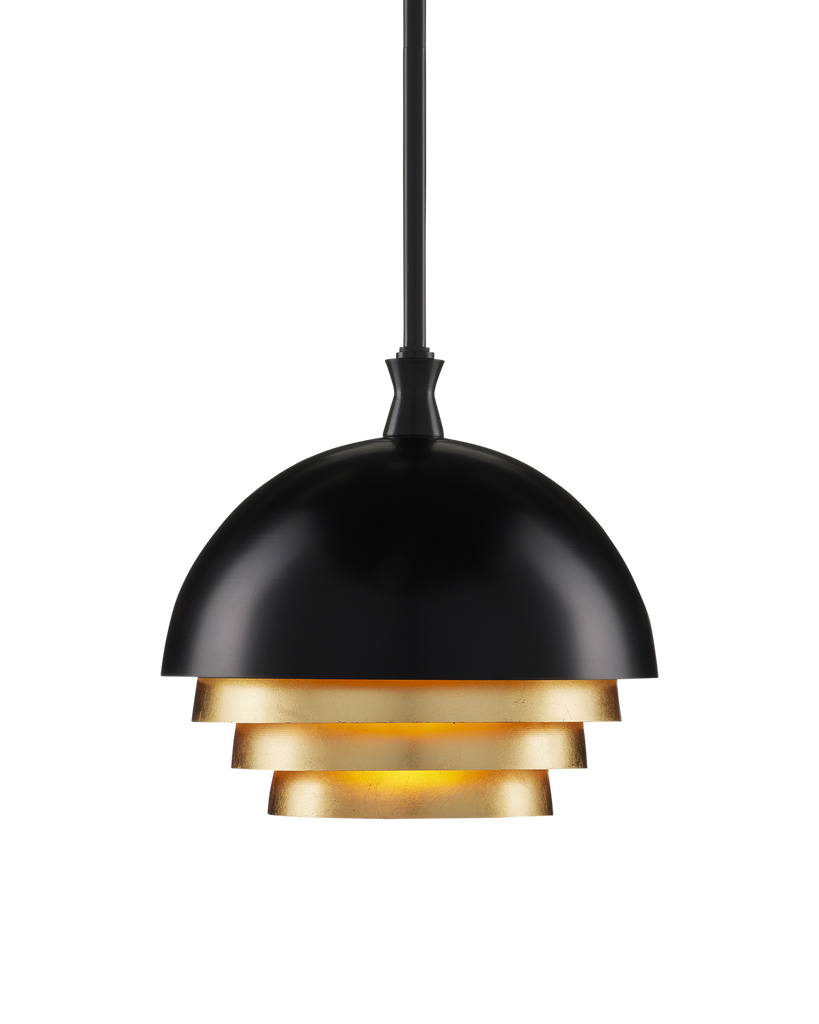 Currey & Co Salviati Medium Black & Gold Pendant | 9000-0953