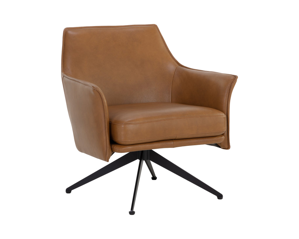 Crosby Swivel Lounge Chair - Missouri Cognac Leather | Sunpan Furniture - 111086