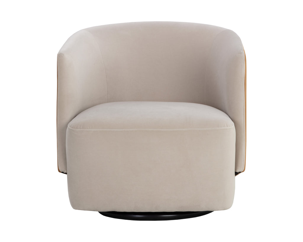 Sarina Swivel Lounge Chair - Meg Taupe / Meg Gold | Sunpan Furniture - 109912