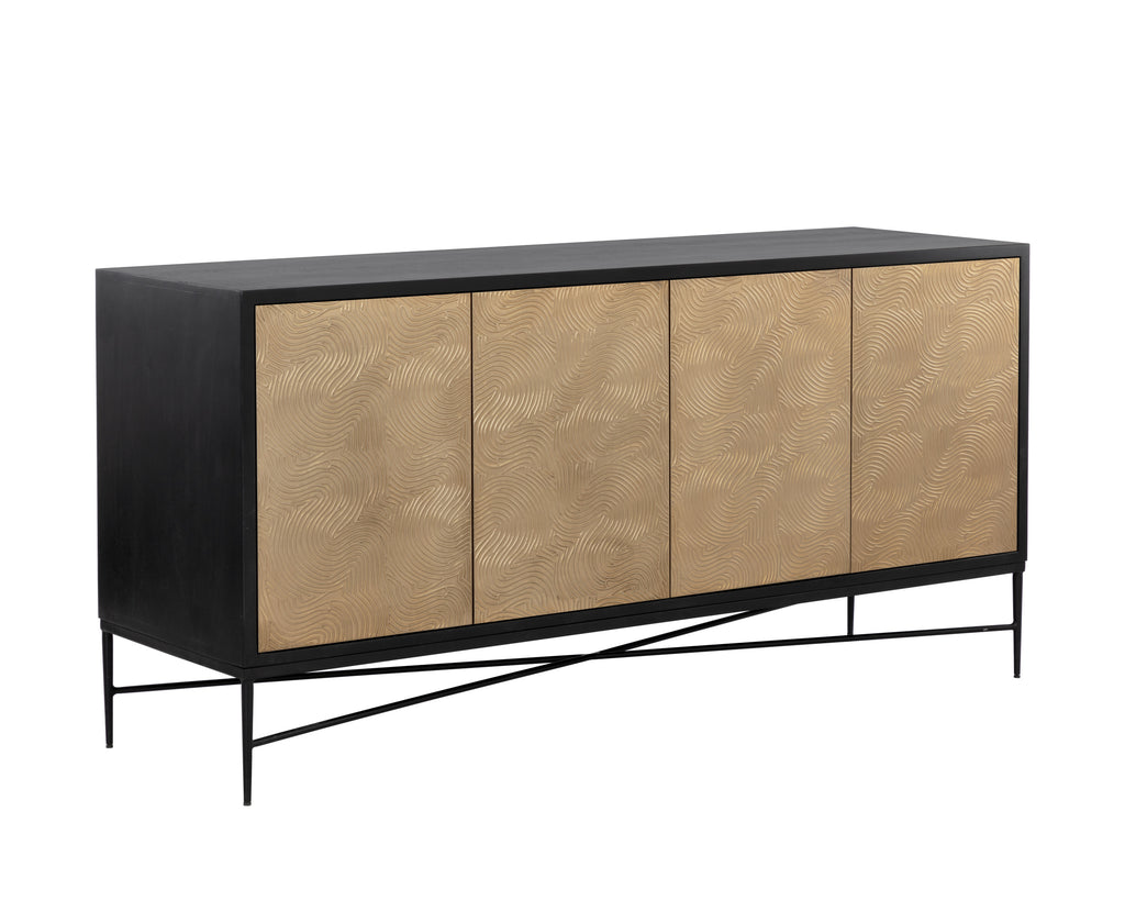 Algarve Sideboard - Black / Champagne Gold | Sunpan Furniture - 111015