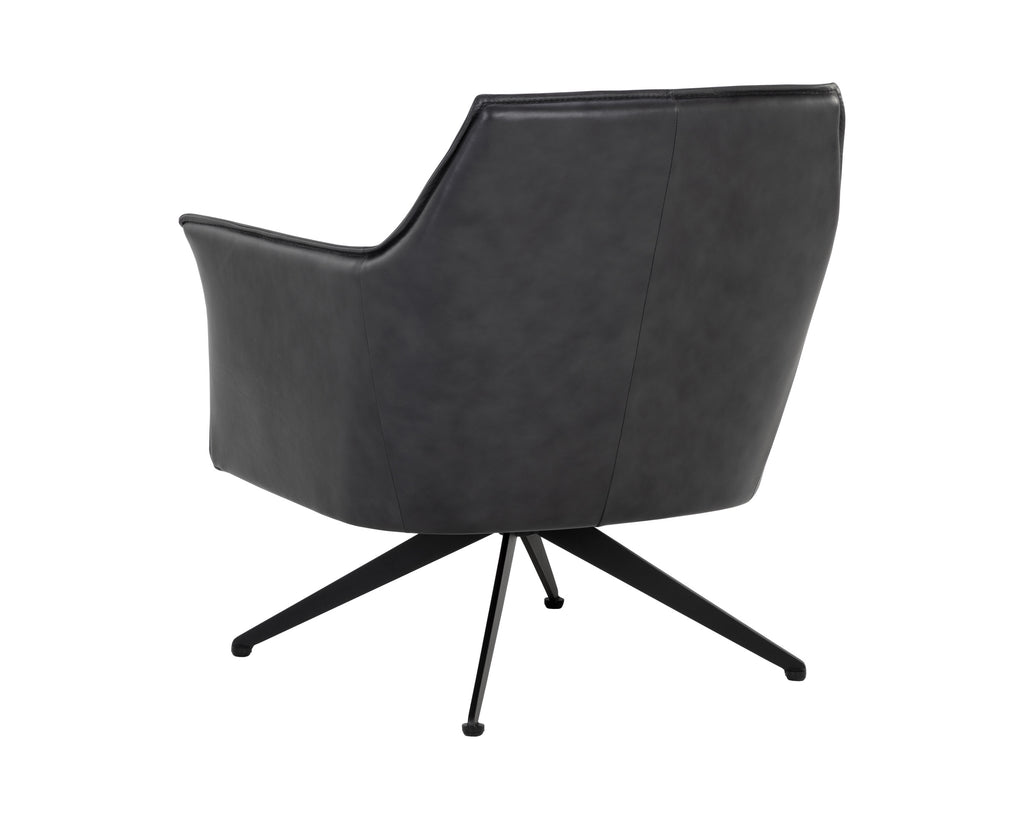 Crosby Swivel Lounge Chair - Alpine Black Leather | Sunpan Furniture - 111085