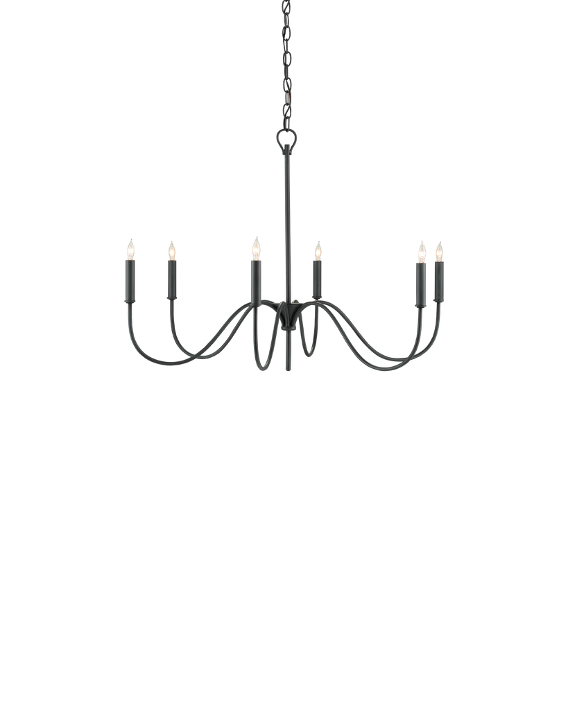 Currey & Co Tirrell Small Black Chandelier | 9000-0653