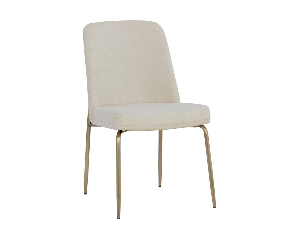 Zeke Dining Chair - Antique Brass - Bergen Ivory | Sunpan Furniture - 109170