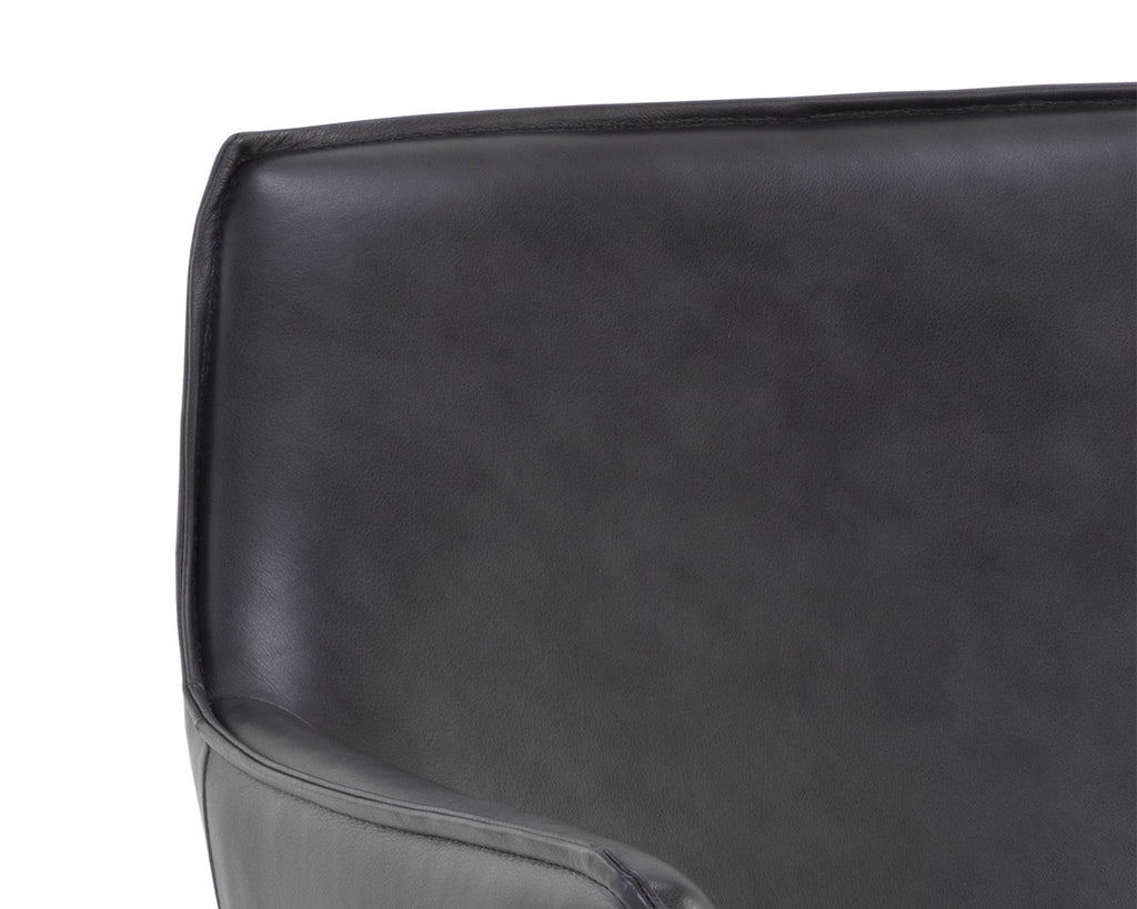 Crosby Swivel Lounge Chair - Alpine Black Leather | Sunpan Furniture - 111085