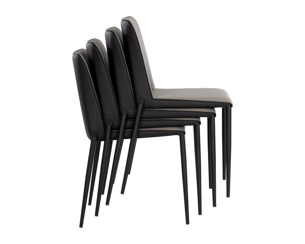 Renee Stackable Dining Chair - Dillon Stratus / Dillon Black | Sunpan Furniture - 107879