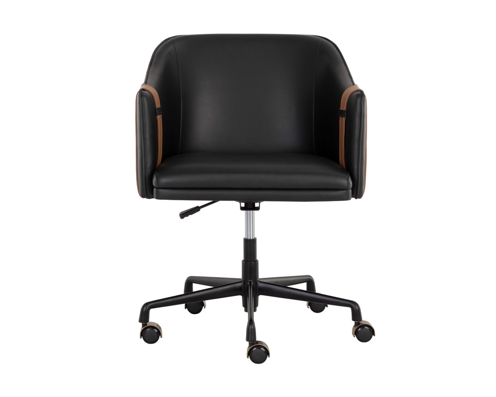 Carter Office Chair - Napa Black / Napa Cognac | Sunpan Furniture - 108757