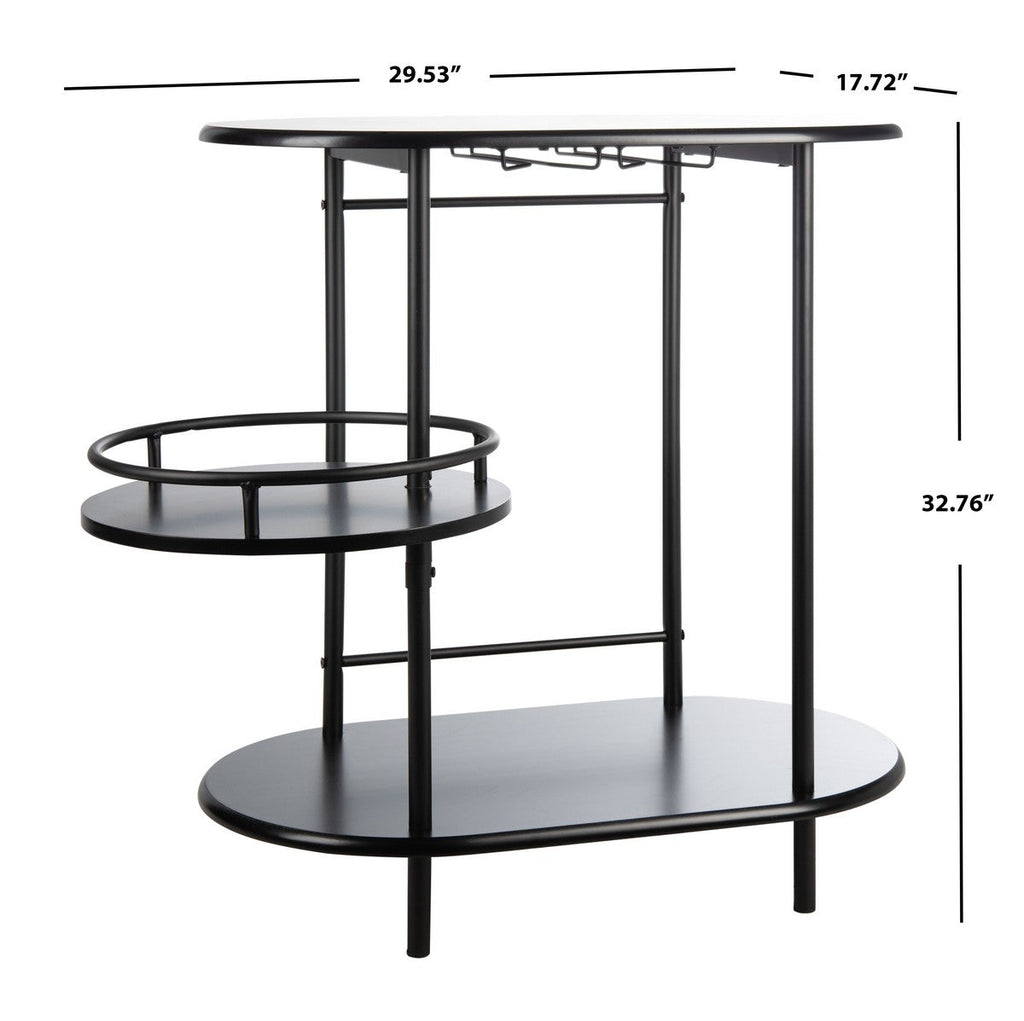 Safavieh Iva 3 Tier Swivel Bar Table - Matte / Black