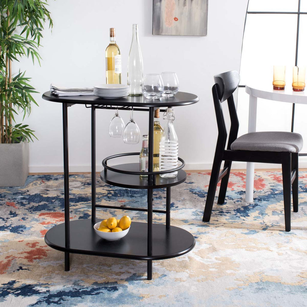 Safavieh Iva 3 Tier Swivel Bar Table - Matte / Black