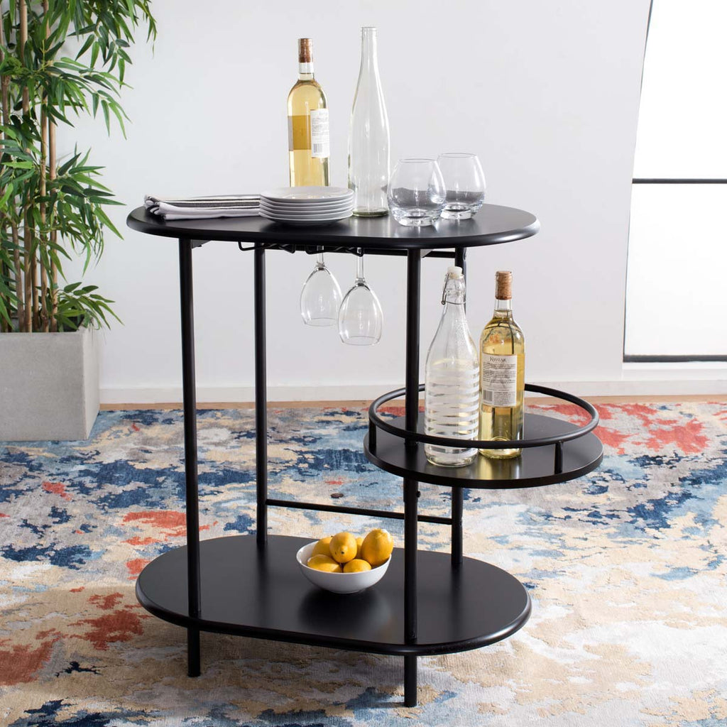 Safavieh Iva 3 Tier Swivel Bar Table - Matte / Black