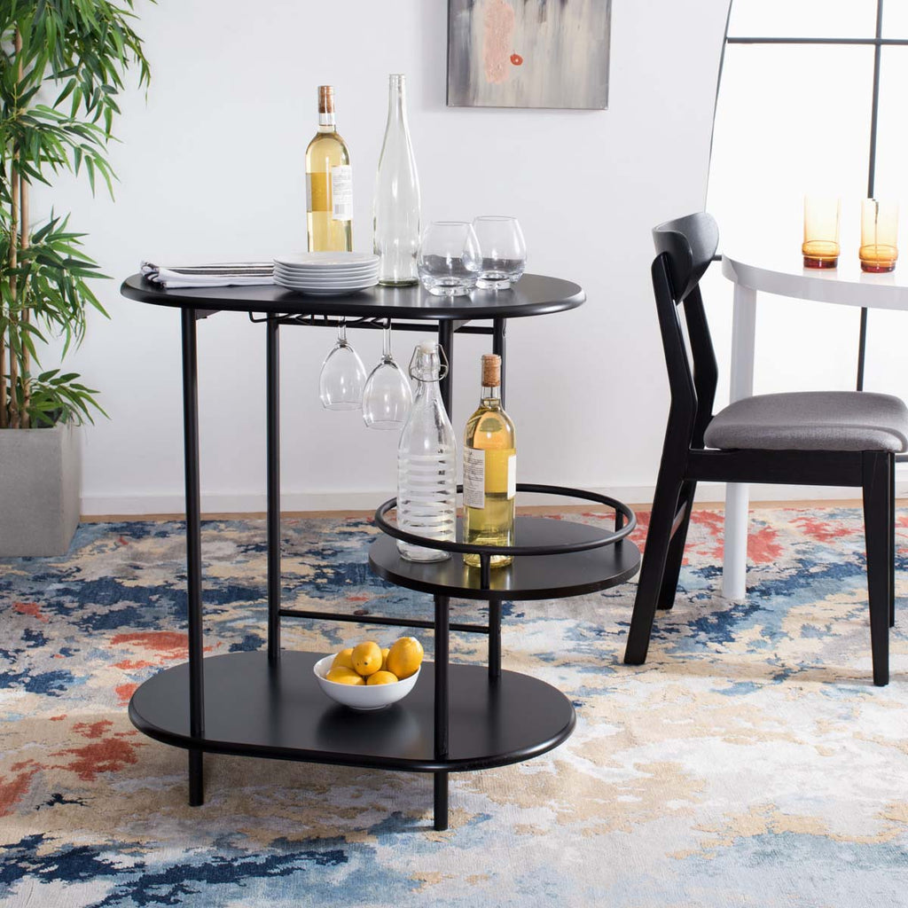 Safavieh Iva 3 Tier Swivel Bar Table - Matte / Black