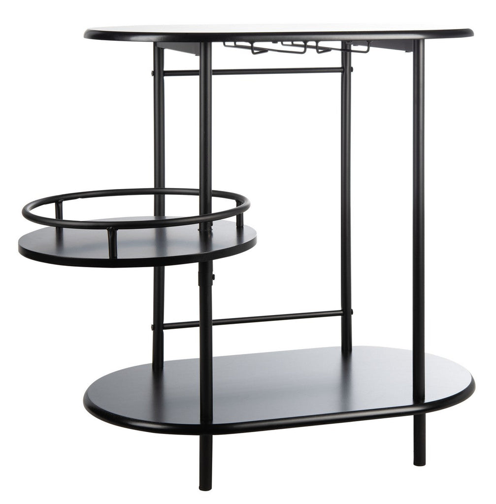 Safavieh Iva 3 Tier Swivel Bar Table - Matte / Black