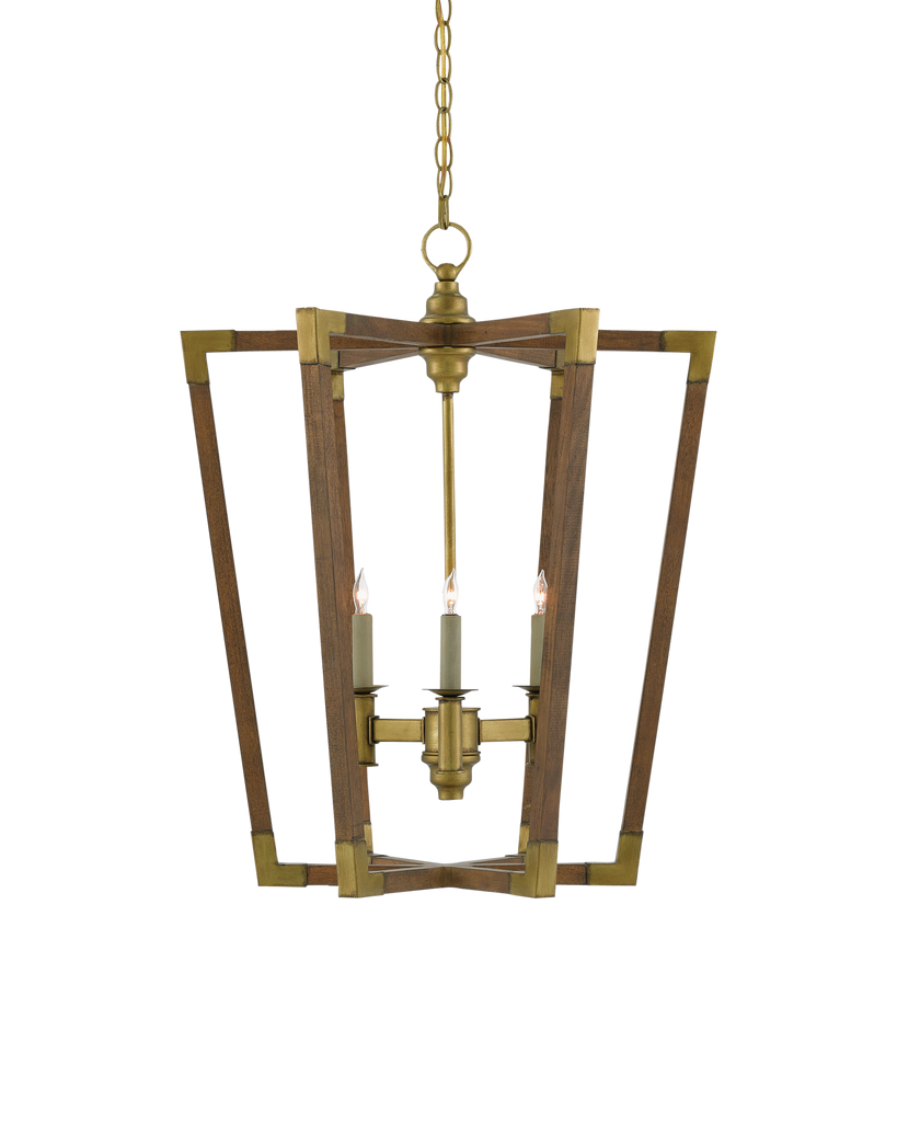 Currey & Co Bastian Medium Chestnut Lantern | 9000-0220